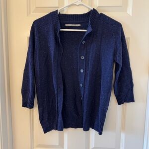 Rubbish Dark Navy Blue with Pink flecks Button-Up Cardigan